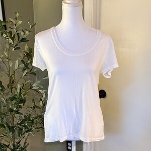 J. Crew White Scoop Neck Short Sleeve Tee